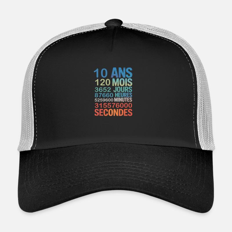 10 Ans – Compte à Rebours de la Vie en Secondes Trucker Cap