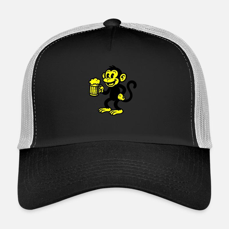 Monkey Beer Drinking Trucker Cap