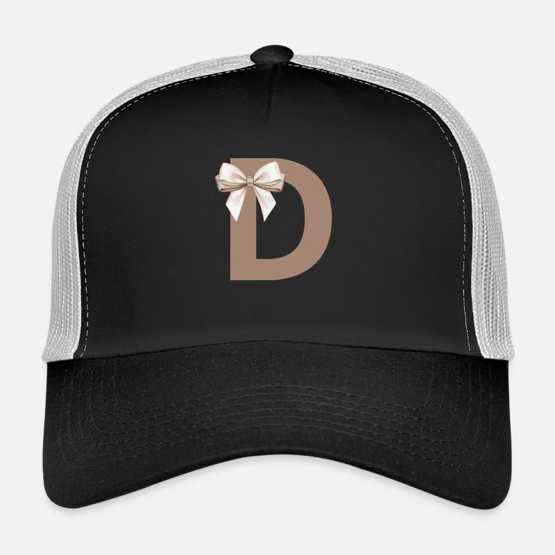 Buchstabe D Knoten - Trucker Cap - Schwarz/Steingrau