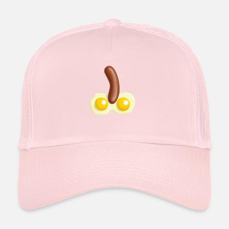 Oeufs au plat et saucisse Casquette trucker 