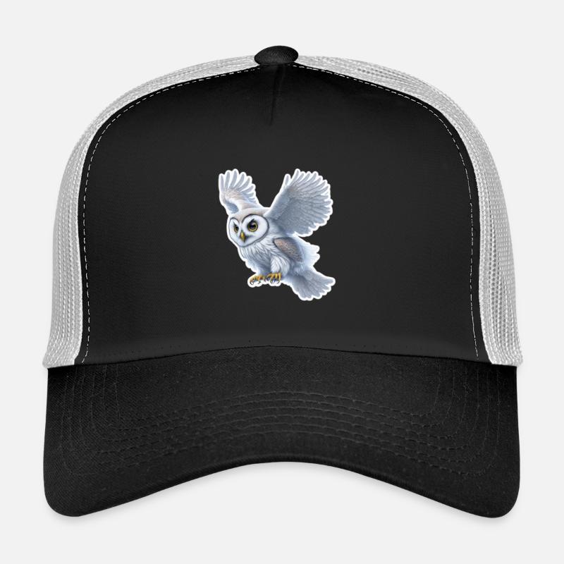 Himmlische Eulen-Aufkleber - Trucker Cap - Schwarz/Steingrau