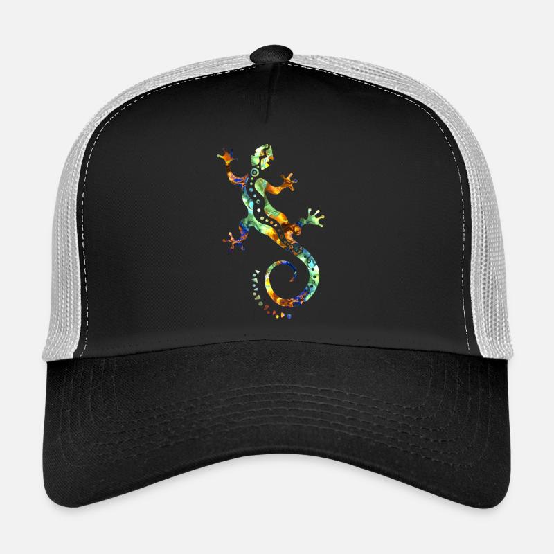 GECKO abstrakt bunt - Trucker Cap - Schwarz/Steingrau