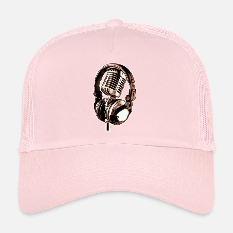 Microphone et écouteurs Casquette trucker 