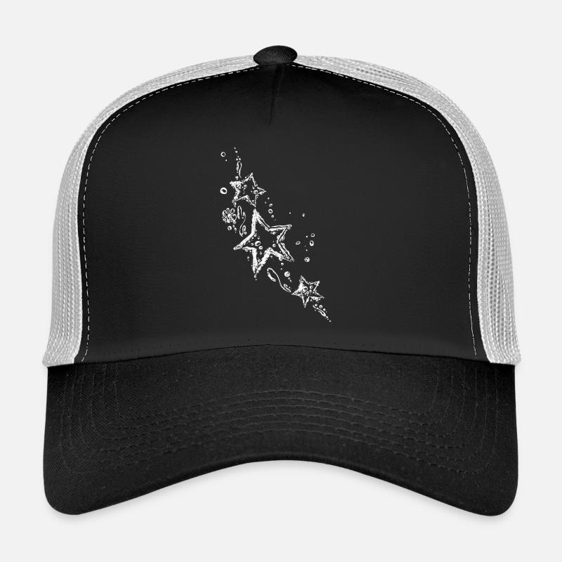 Water splash, Sterne mit Tribal aus Wassertropfen - Trucker Cap - Schwarz/Steingrau