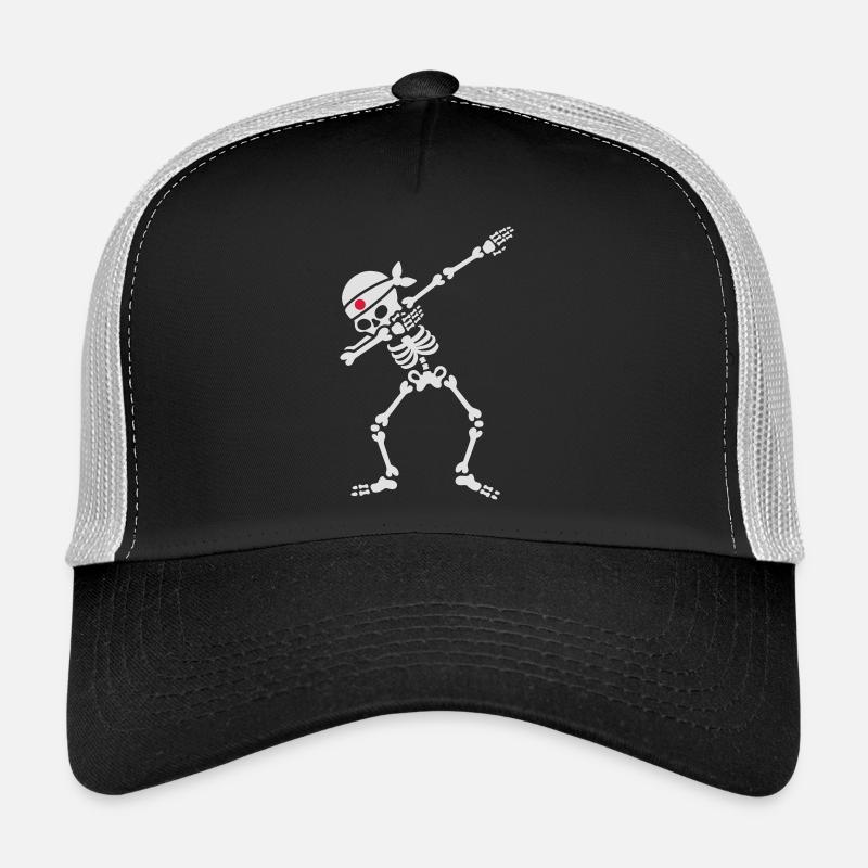 Dab skeleton kamikaze Japan Judo Karate Samurai - Casquette trucker  - noir/gris pierre