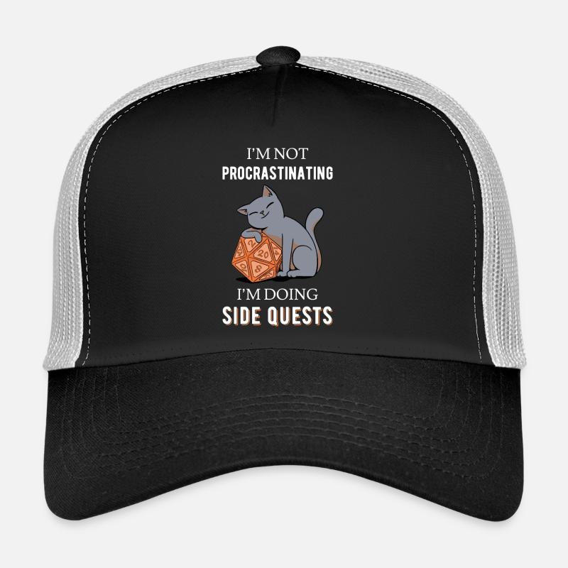 I'm Not Procrastinating I'm Doing Side Quests III - Trucker Cap - Schwarz/Steingrau