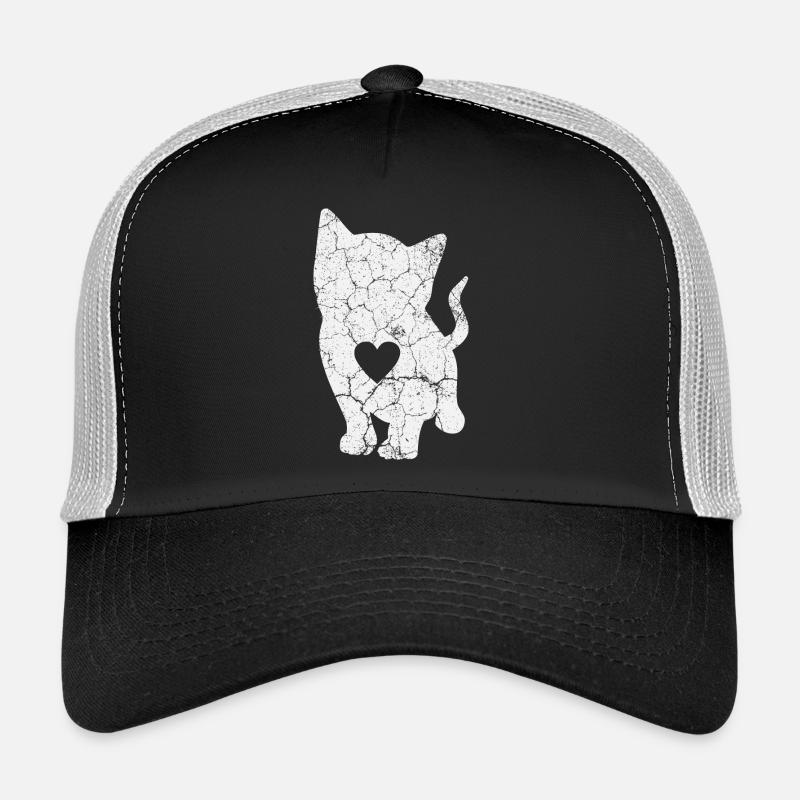 Katze Katzen - Trucker Cap - Schwarz/Steingrau