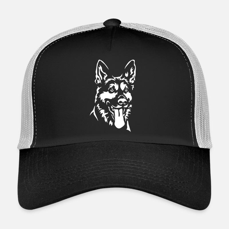 Deutscher Schäferhund Kopf - Trucker Cap - Schwarz/Steingrau