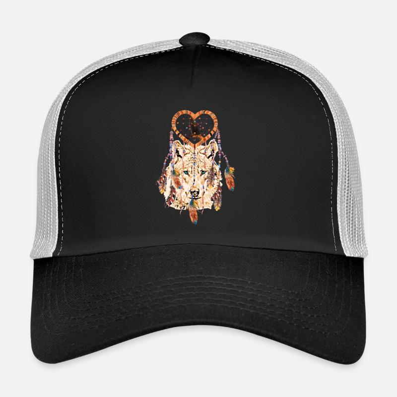 Wolf Dream Catcher Heart Falcon Trucker Cap