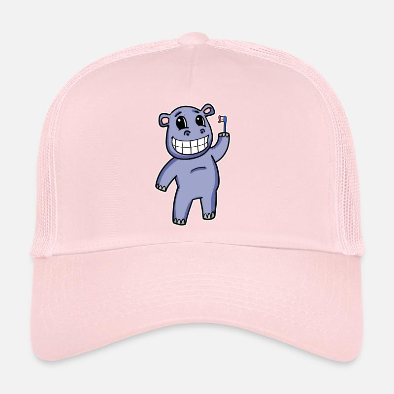 Hippopotame avec brosse à dents Casquette trucker 