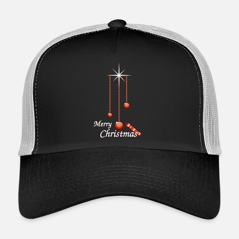 Weihnachtskugeln mit Bonbon - Trucker Cap - Schwarz/Steingrau