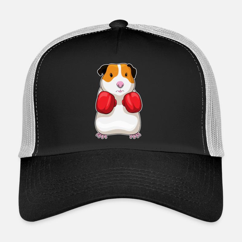 Meerschweinchen Boxer Boxhandschuhe - Trucker Cap - Schwarz/Steingrau
