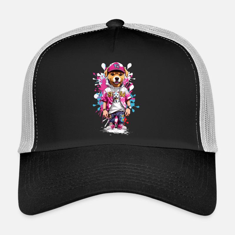 Hund - Trucker Cap - Schwarz/Steingrau