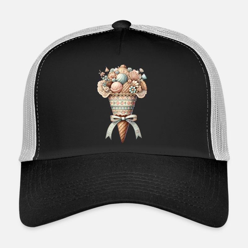 Un cornet de glace rempli de délices sucrés Casquette trucker 