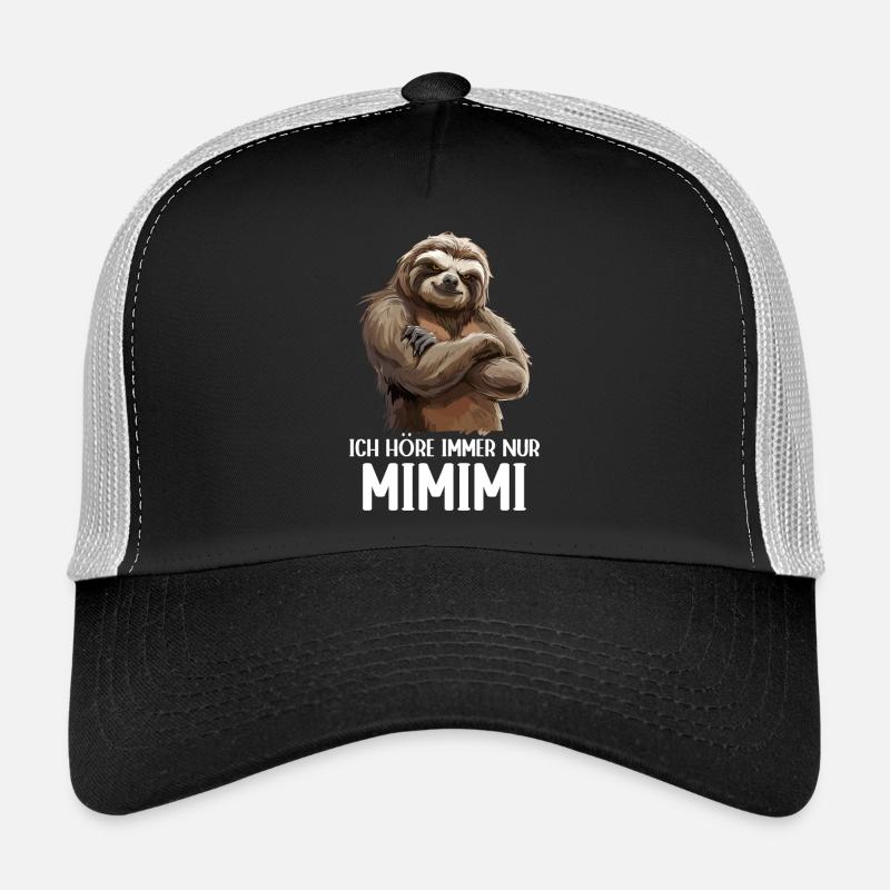 Faultier Sloth Wildnis Ich höre immer nur Mimimi - Trucker Cap - Schwarz/Steingrau
