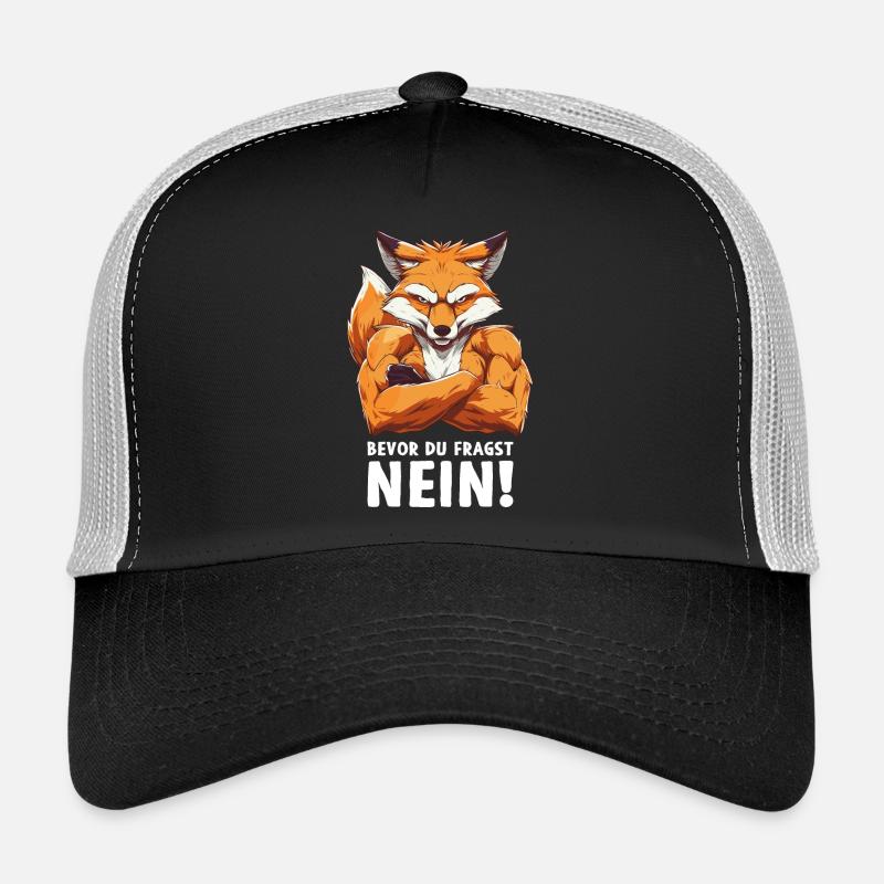 Fox Forest Animal Wild Nature Before you ask No Trucker Cap