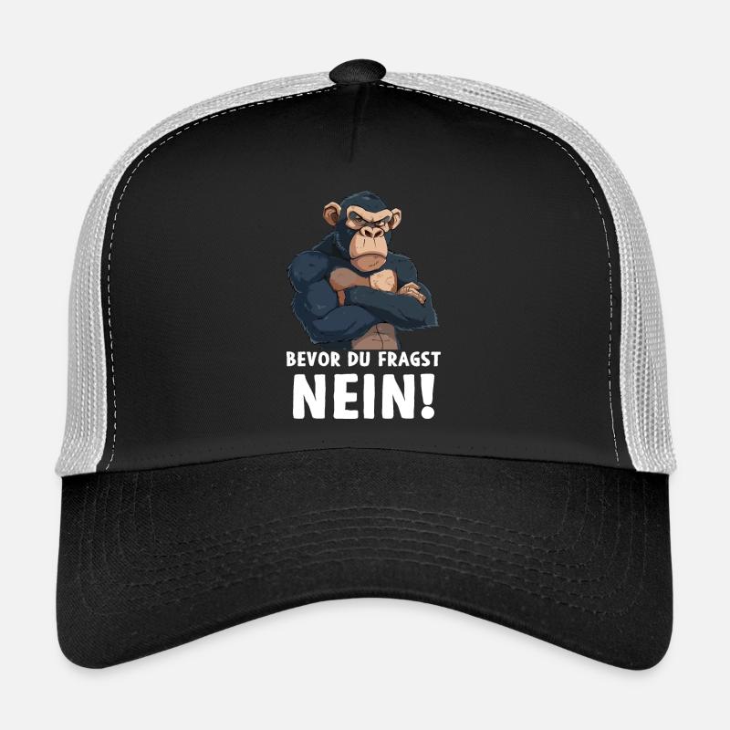Chimpanzee Monkey Primate Before You Ask No Trucker Cap