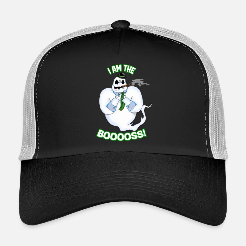 Ich bin der Booss Lustiger Halloween Boo Geist Bösewicht Trucker Cap