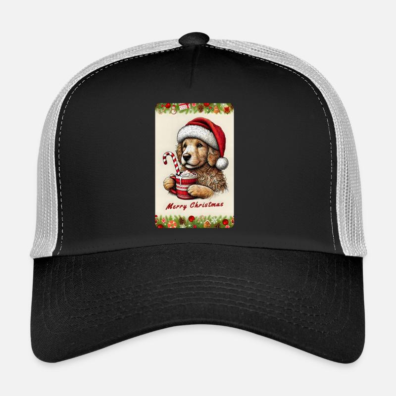 Chiot de Noël au chocolat chaud Casquette trucker 