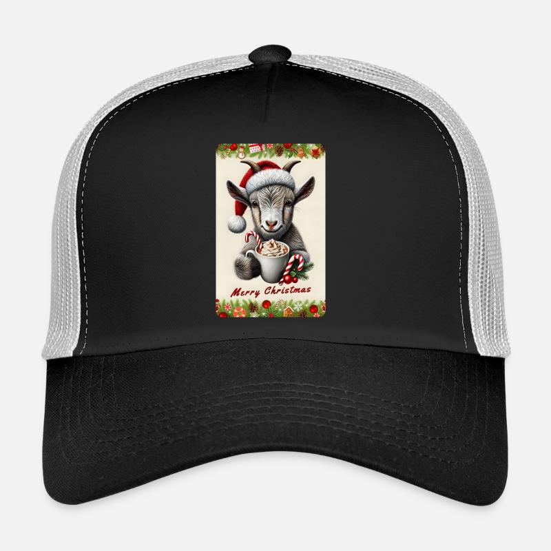 Weihnachtsziege mit heißer Schokolade Trucker Cap