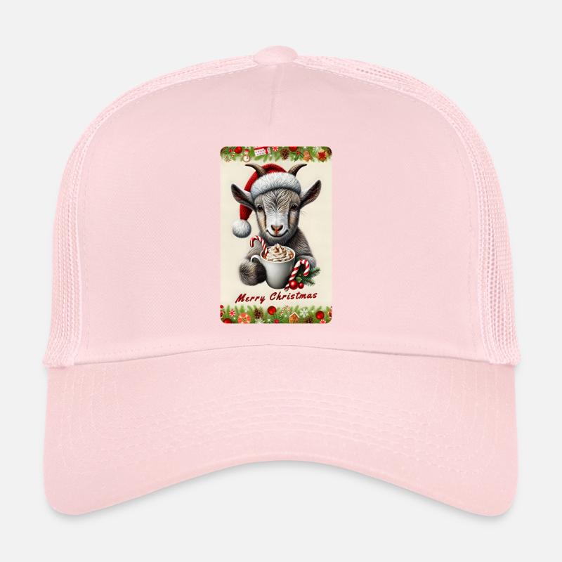 Weihnachtsziege mit heißer Schokolade Trucker Cap