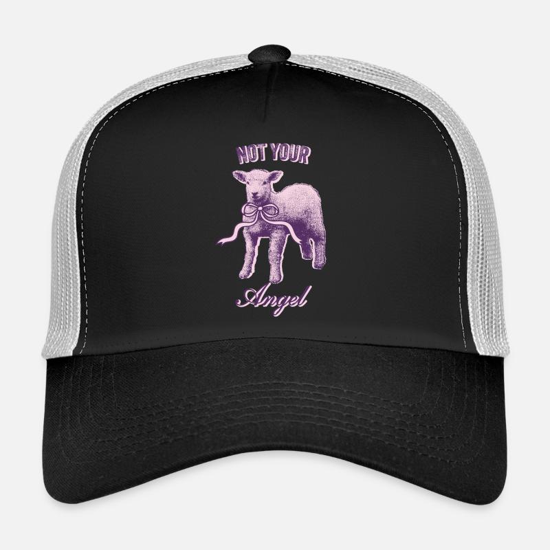 Ästhetisches Lamm – Rebellisch & Süß - Trucker Cap - Schwarz/Steingrau