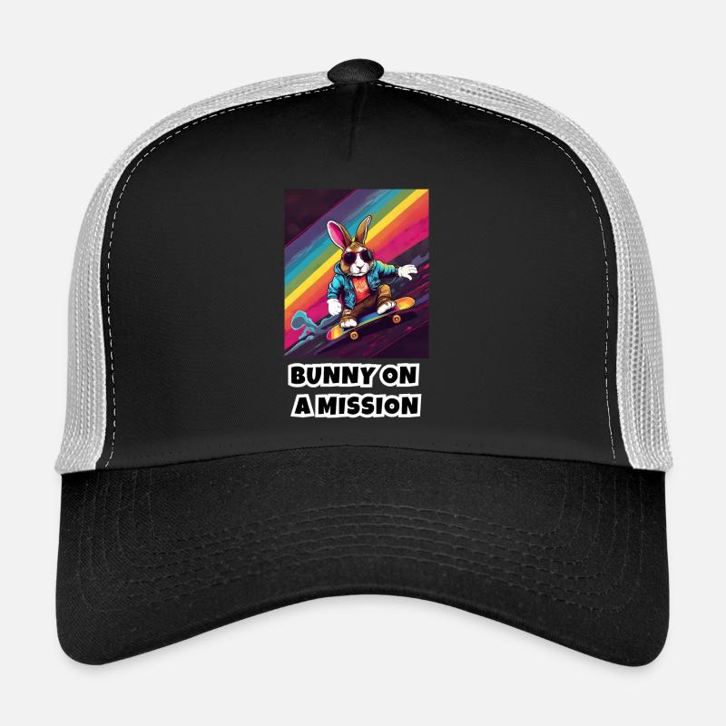 Bunny on a Mission Trucker Cap