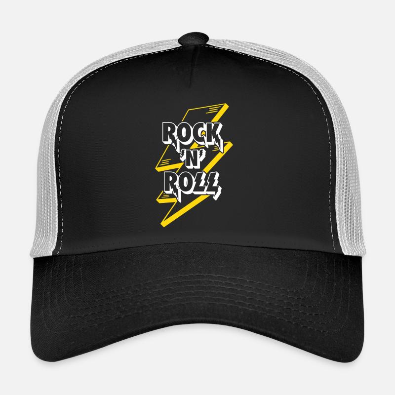 Rock'N'Roll Text Logo With Lightning Trucker Cap