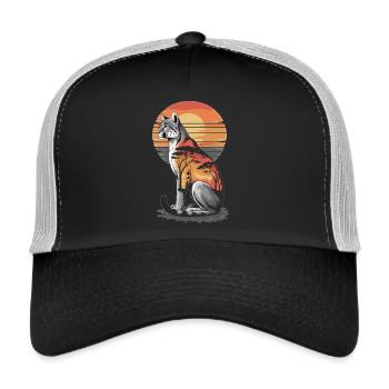 Savannah Cat Sunset - Trucker Cap - black/stone grey - Front