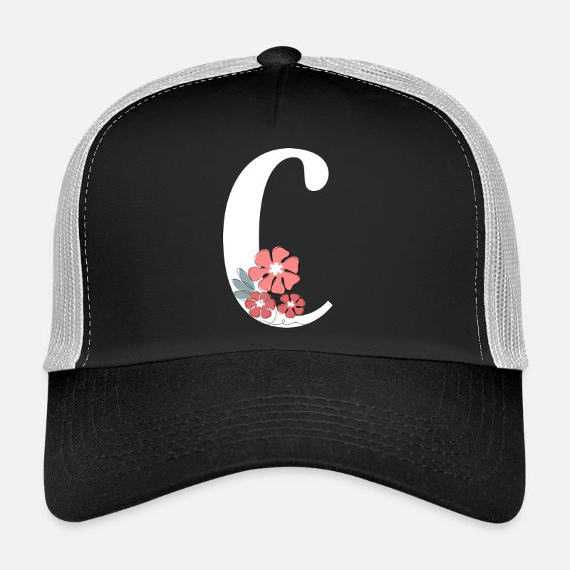 Lettre c fleurs minimalistes Casquette trucker 