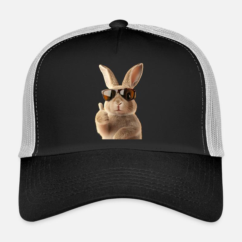 Lapin de Pâques mignon - Casquette trucker  - noir/gris pierre