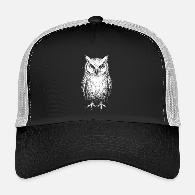 Eule - Trucker Cap - Schwarz/Steingrau