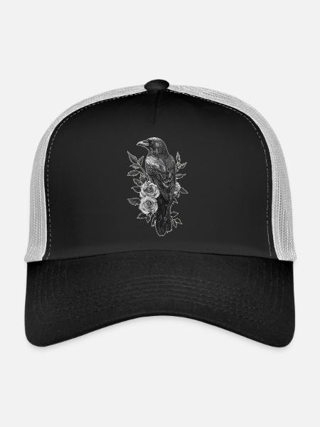 Corbeau - Casquette trucker  - noir/gris pierre - Devant