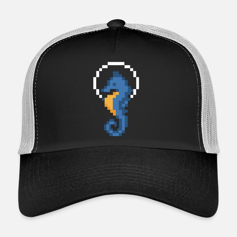Seahorse Pixel Blue - Trucker Cap - black/stone grey