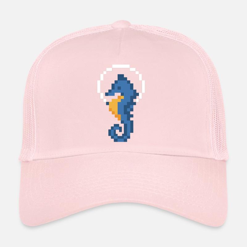 Seepferdchen Pixel Blau Trucker Cap