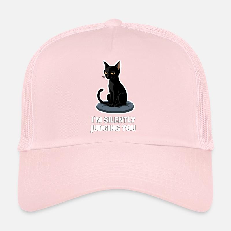 Ich verurteile dich nur – sarkastisches Black Cat Design Trucker Cap