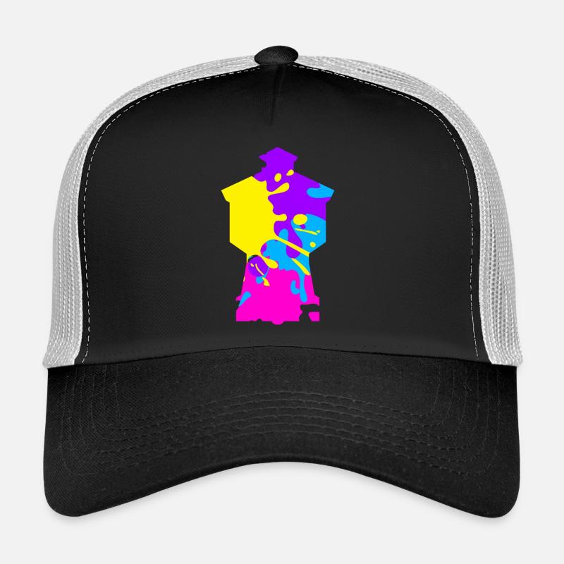 Wasserturm Langeoog bunt - Trucker Cap - Schwarz/Steingrau