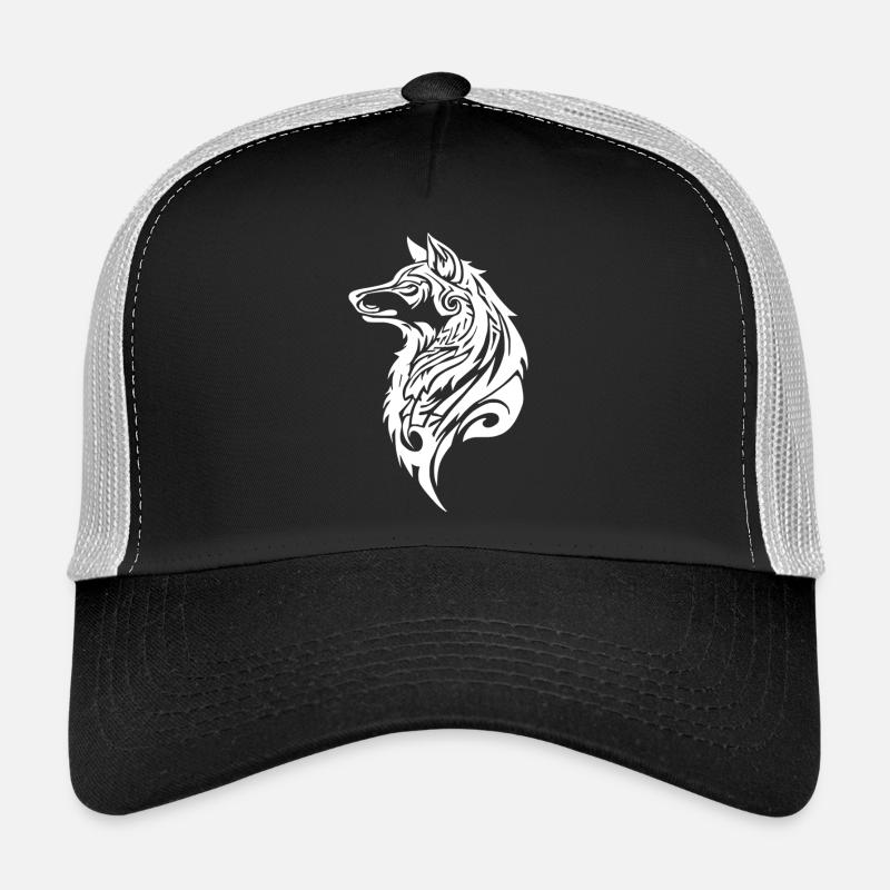 Nordic Wolf Tribal Tattoo Trucker Cap