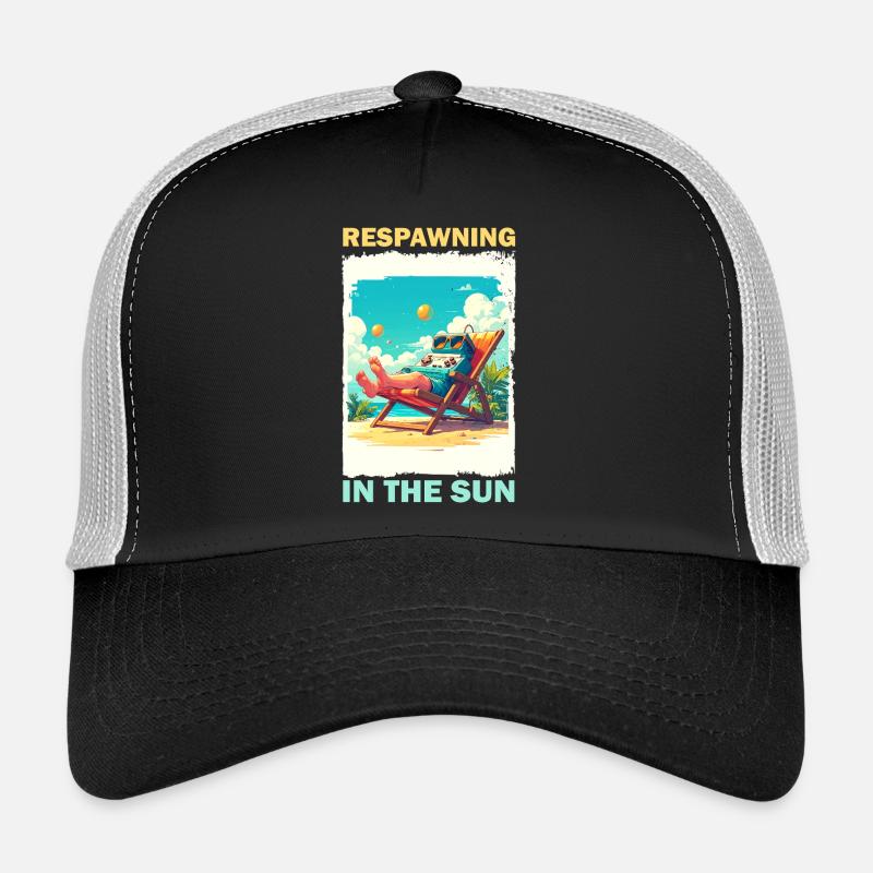 Console de jeu sur la plage au soleil Casquette trucker 