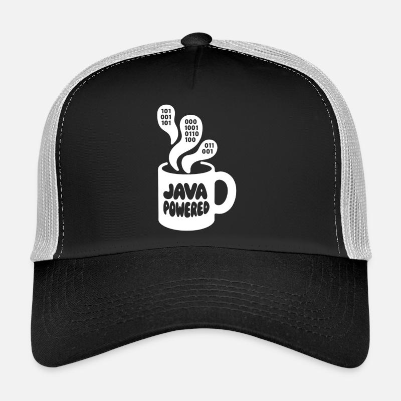 Tasse alimentée par Java : Vapeur binaire Casquette trucker 