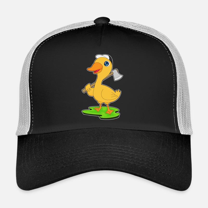 Ente Holzfäller Axt Wald - Trucker Cap - Schwarz/Steingrau