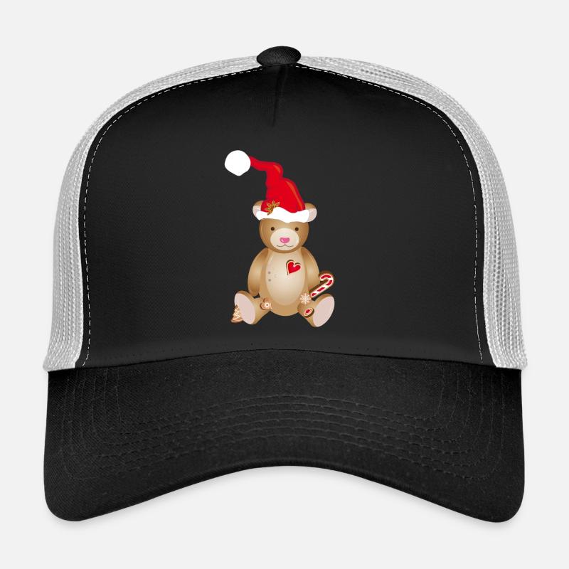 Cute teddy bear with Christmas hat Trucker Cap