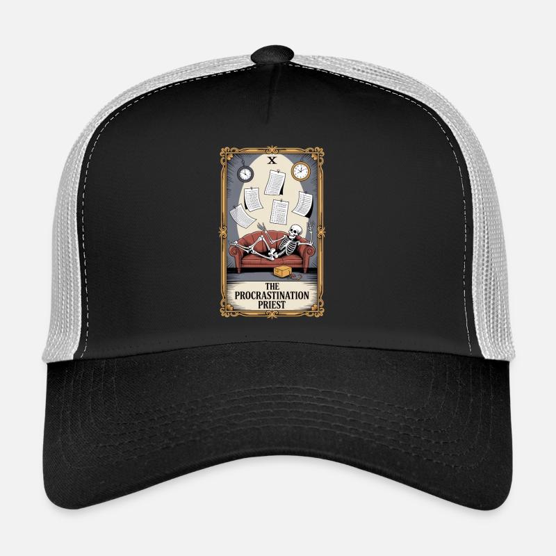 La procrastination Prêtre Squelette Procrastination Casquette trucker 