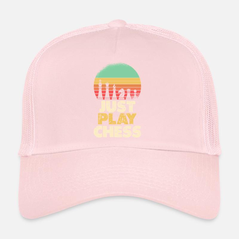 Jouez simplement aux échecs Retro Sunset Casquette trucker 