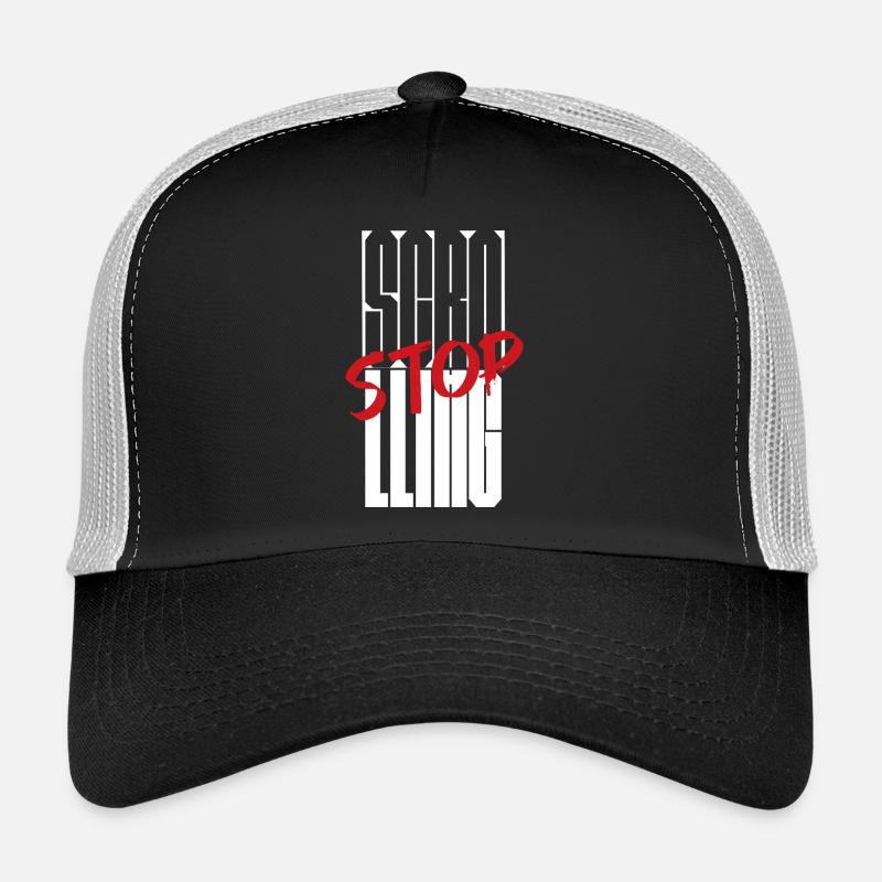 Arrêter le défilement Conception typographique Casquette trucker 