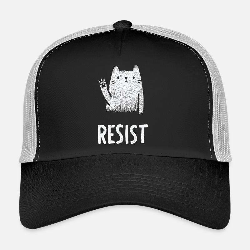 Illustration du chat blanc ondulant Casquette trucker 
