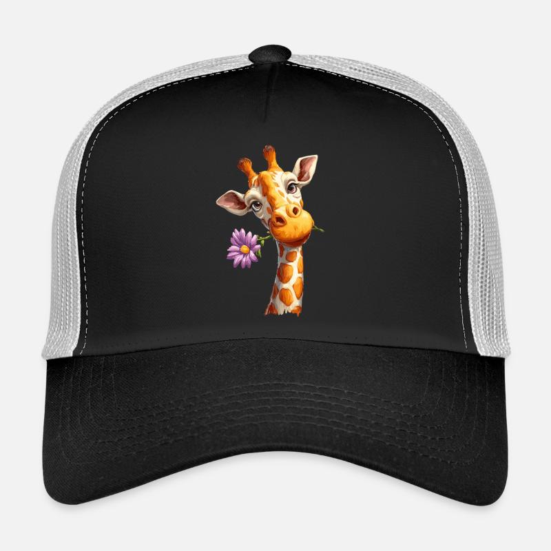 Giraffe with flower Trucker Cap