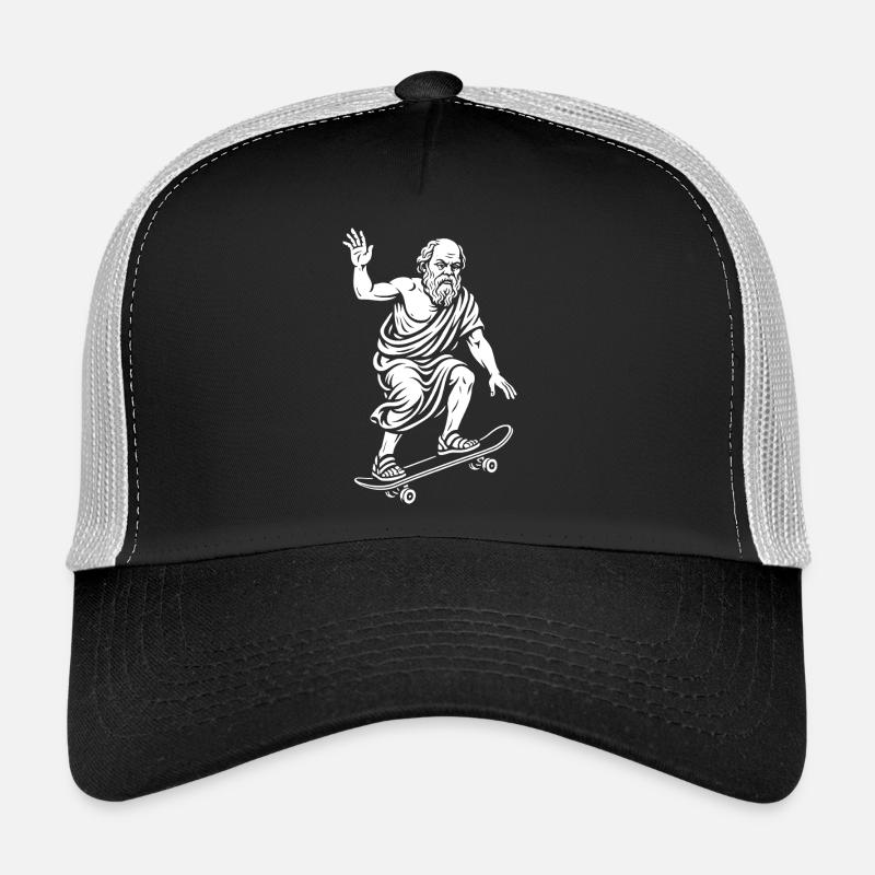 Ancient Philosopger Socrates on a Skateboard - Trucker Cap - black/stone grey