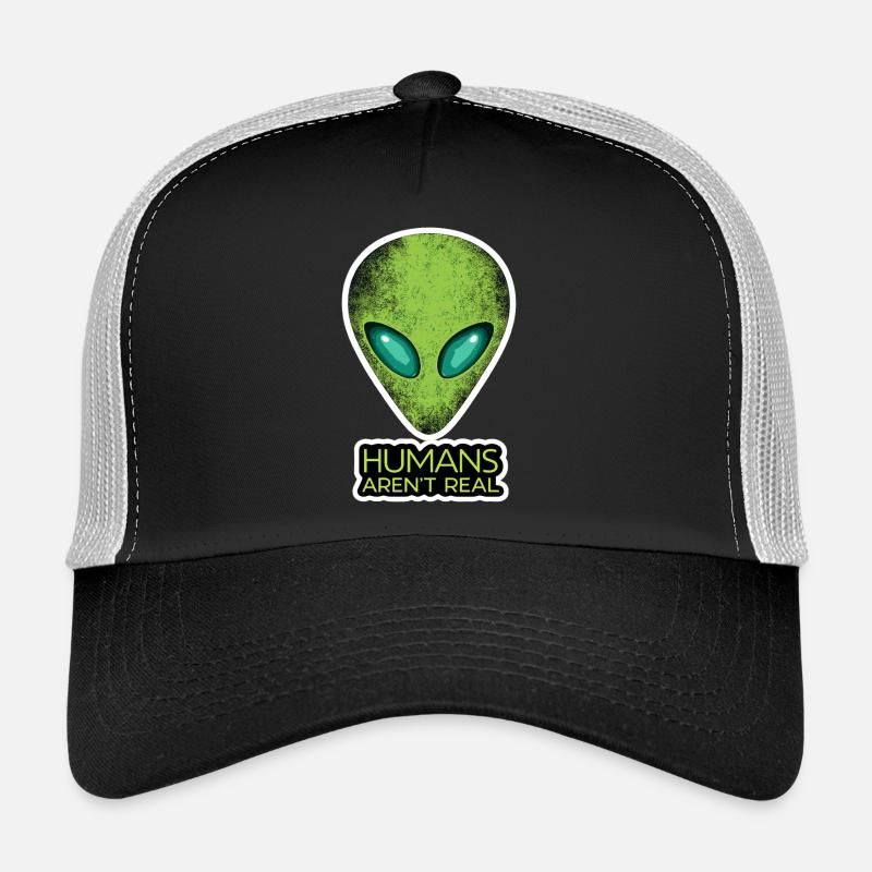 Alien Face Humans Aren't Real Trucker Cap
