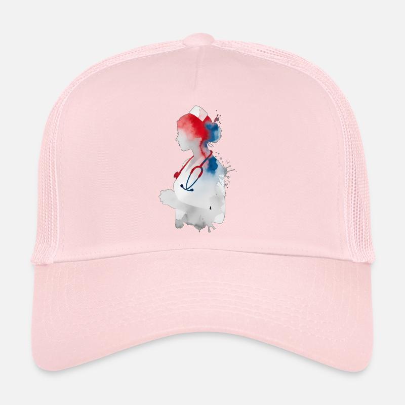Infirmière Aquarelle Stéthoscope Infirmière Casquette trucker 